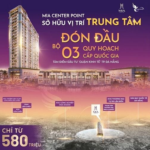 15 suất ngoại giao CĐT – Sở hữu căn hộ Mia Center Point với giá ưu đãi