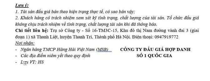 CÔNG TY ĐẤU GIÁ HỢP DANH SỐ 1 QUỐC GIA THÔNG BÁO BÁN ĐẤU GIÁ TÀI SẢN