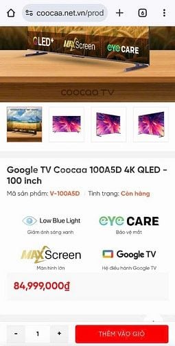 TIVI 100 Inch Coocaa - Em cần ra gấp giá rẻ