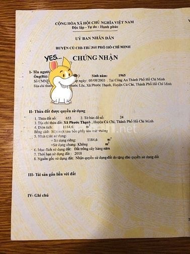 Chính chủ bán đất vườn vị trí đẹp đường 646 , Phước Thạnh, Củ Chi