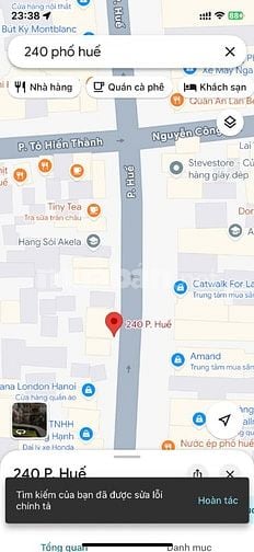 Cho thuê mặt bằng kinh doanh Phố Huế