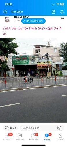 Bán gấp MT Tân Thắng đối diện cổng siêu thị eaon. DT: 5.5x29m. 