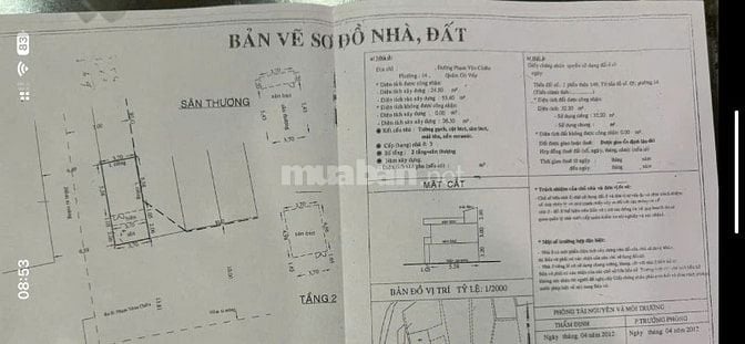 Bán nhà vi bằng rất đẹp 3,7x5 Đúc 2 Lầu, 1/ Phạm Văn Chiêu P14, Gò Vấp