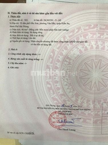 Bán đất đẹp Văn Đẩu ,Kiến An Hải Phòng