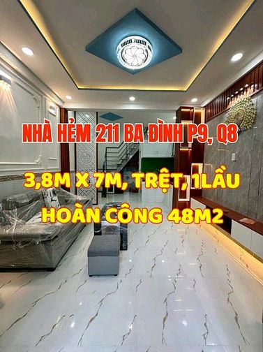 Cần bán gấp nhà 1trệt, 1 lầu, Hẻm 152  Hưng Phú, P9, Q8. N3,8m x D7m