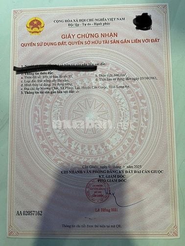 ĐẤT VƯỜN ĐƯỜNG MƯƠNG CHÀI, xã  PHƯỚC LẠI, 10x65m, 640M2 giá 2,15 TỶ