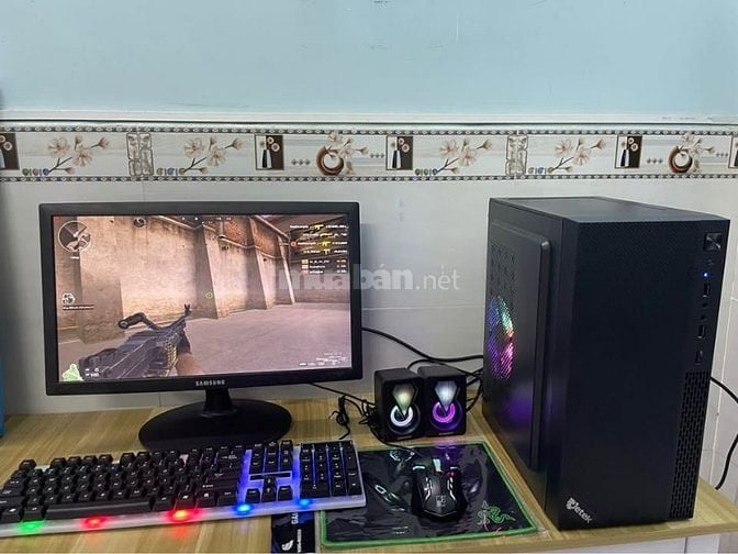 Pc Gaming CPU I3-9100F-RAM 16GB SSD 240GB màn 24inch 7tr9 BH12-24TH