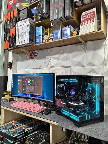 Pc Gaming CPU I3-9100F-RAM 16GB SSD 240GB màn 24inch 7tr9 BH12-24TH