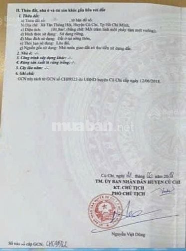 có căn nhà không ở cần bán ngay Tân Thông Hội 101m2 giá chỉ 720 triệu