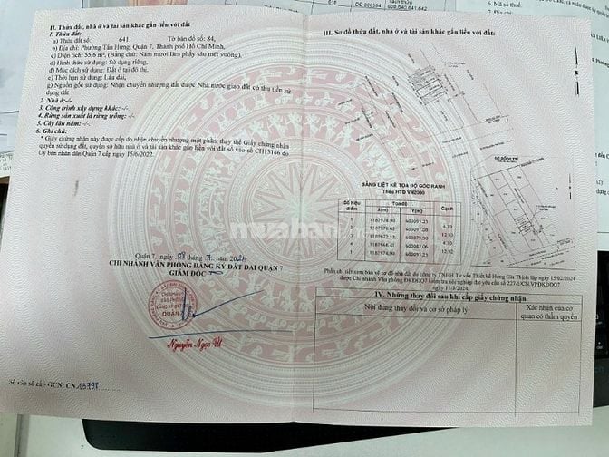 BÁN ĐẤT CHÂN CẦU HIM LAM QUẬN 7 DT: 54M2 GIÁ BÁN 9,8 TỶ HÓT NHẤT DỰ ÁN