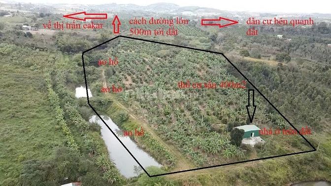 bán đất vườn có 400m2 thổ cứ , ở eakar daklak 