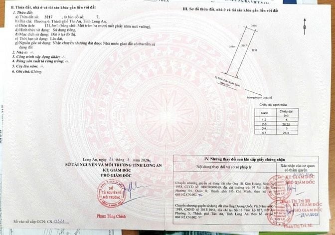 Bán đất tại đường Huỳnh Châu Sổ, P.6, Tân An, Long An, 1,5 tỷ, 131m2
