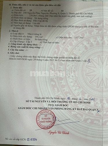 Bán Nhà Mặt Tiền 208 Nguyễn Phúc Nguyên, Phường 09, Quận 3 -  1377m