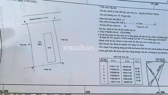 Cần bán mảnh vườn gần biển Phước Hải phù hợp để làm nhà vườn, đầu tư s