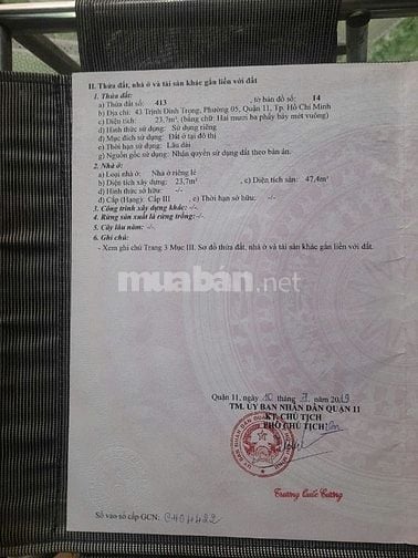 BÁN NHÀ 2 MẶT TIỀN TRƯỚC SAU – TRỊNH ĐÌNH TRỌNG, P.5, Q.11