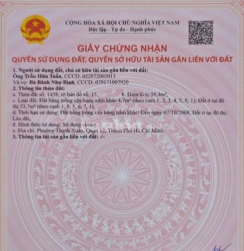 Bán đất thạnh Xuân 52.Q12