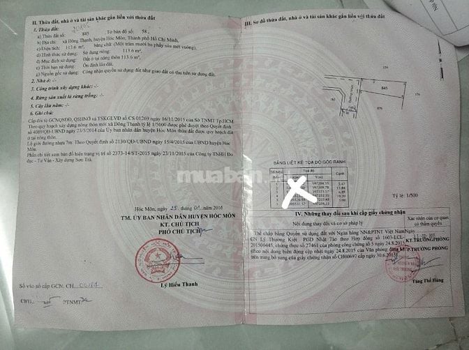 CHỦ NGỘP BANK CẦN BÁN GẤP ĐẤT 114M2 TẠI ĐÔNG THẠNH HÓC MÔN GIÁ 850TR