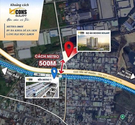 Sở hữu căn hộ BCONS SOLARY liền kề tuyến Metro, giá từ 1,7 Tỷ/ căn 2PN