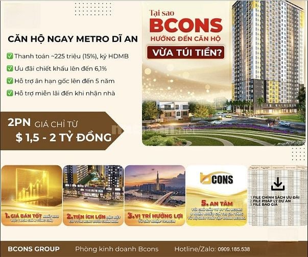 Sở hữu căn hộ BCONS SOLARY liền kề tuyến Metro, giá từ 1,7 Tỷ/ căn 2PN