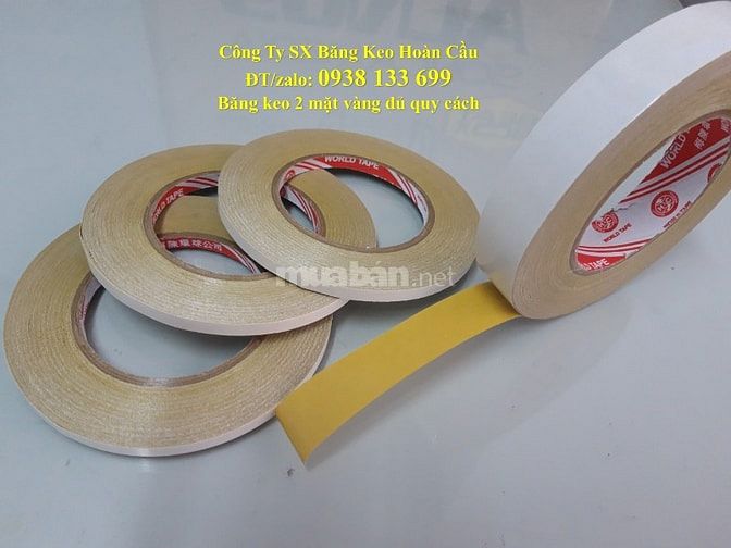 BĂNG KEO 2 MẶT VÀNG DẦU - CHUYÊN SX ĐỦ QUY CÁCH