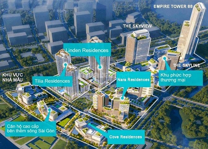 Bán Căn hộ tại Empire City Thủ Thiêm tầng trung gồm 3 phòng ngủ 127m2