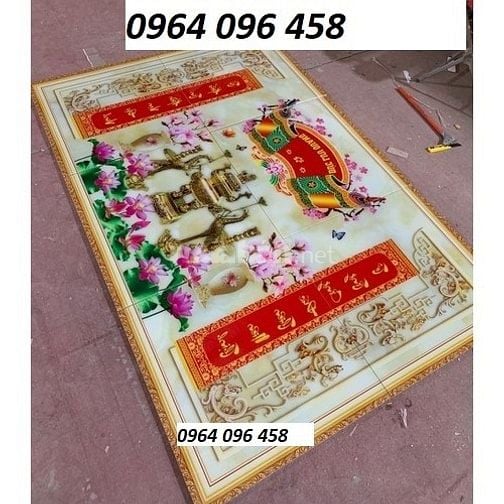 Tranh gạch 3d ốp tường bàn thờ gia tiên - DCX44