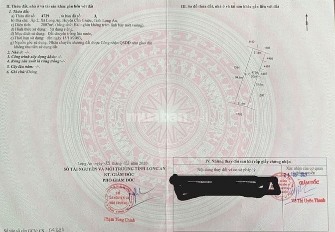 Cần tiền bán gấp đất 4000 m2, vuông vức, gần lộ, gần sông