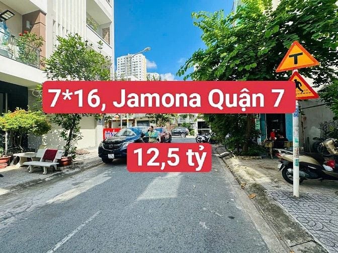 Đất đường 12 m, KDC Jamona Quận 7. 7*16, 12,8 tỷ tặng móng cọc.