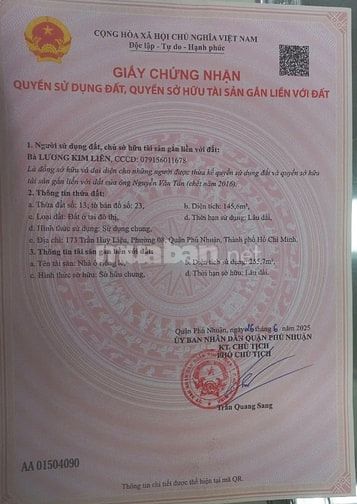 Bán nhà số 173 Trần Huy Liệu, Phường 8, Quận Phú Nhuận