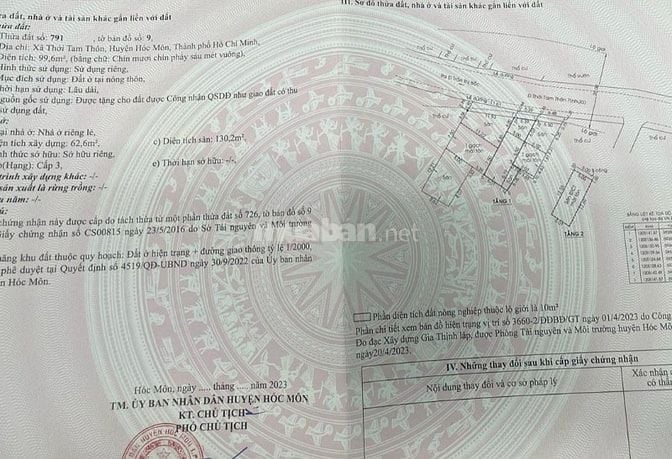 Bán nhà1 lầu shr mặt tiền nhựa Nguyễn Thị Nghé, Thới Tam Thôn Hóc Môn