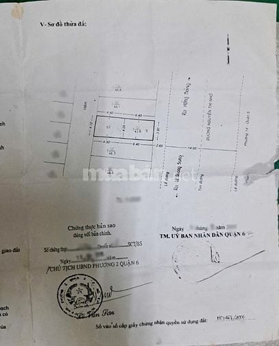 Nhà 2 mặt tiền đường Nguyễn Thị Nhỏ P2Q6. Giá: 10.5 tỷ