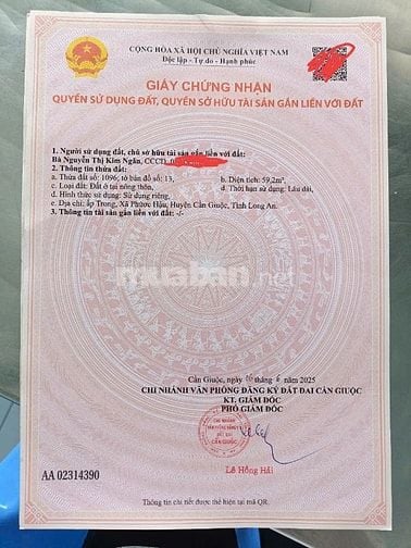 Đất ấp trong xã phước hậu long an