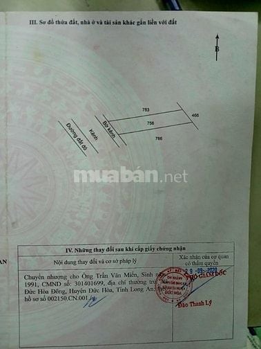 BÁN ĐẤT CHÍNH CHỦ THỔ CƯ 100% HÒA KHÁNH NAM, ĐỨC HÒA DIỆN TÍCH 105M2 