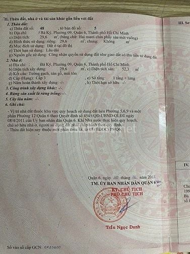 Bán nhà hẻm 2.5m (XM) Bà Ký, P.9, Q.6 giá 3.2 tỷ