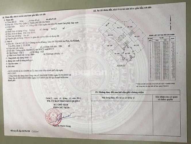 Chính chủ bán căn hộ 3PN An Khang An Phú Quận 2 full NT, 106m², sổ sẵn