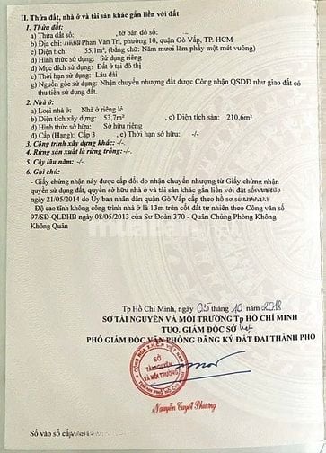 🌷 🌷 🌷 BÁN NHÀ MẶT TIỀN : 1069 PHAN VĂN TRỊ - P. 10 - Q. GÒ VẤP -HCM