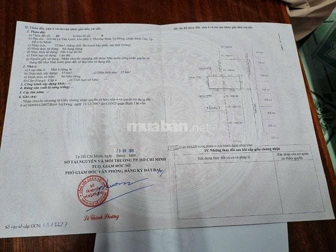 Bán nhà chính chủ hẻm 305 lê văn quới bình tân