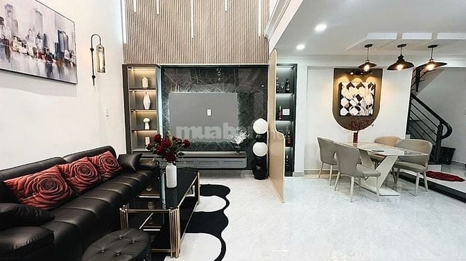Hẻm xe hơi Hoàng Hoa Thám Ngang 7,7m 3Tầng,3PN,nhà mới An Ninh 