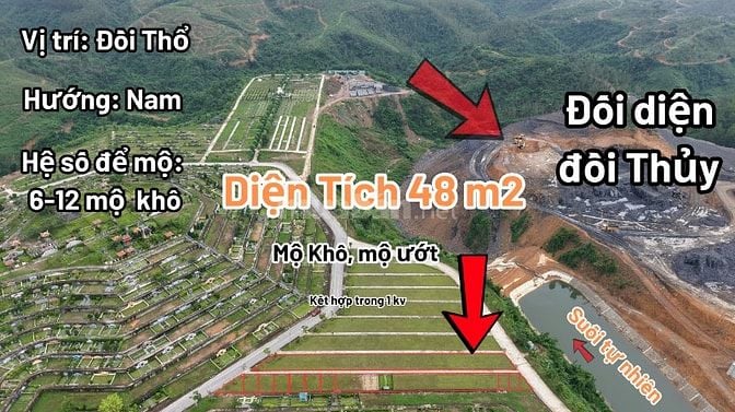 Cần bán 48,16m2 đất nghĩa trang Lạc Hồng Viên đồi Thổ hướng Nam