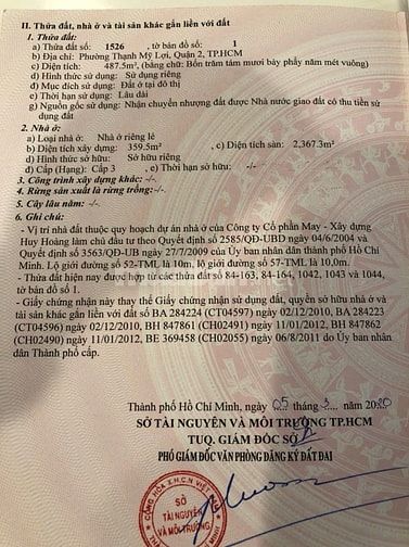 QUẬN 2- TML- GÓC 2 MT - 20X25- 7 TẦNG  GIÁ 190 TỶ (HĐT 350 TRIỆU)
