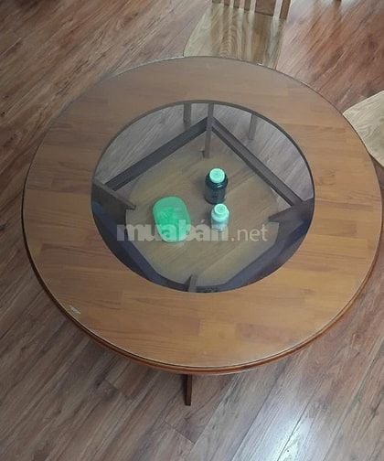 Bàn ăn tròn, mặt kính cường lực 