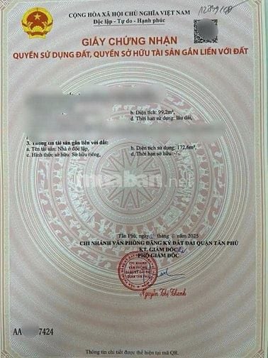 BÁN NHÀ TRỊNH ĐÌNH TRỌNG - GIÁP QUẬN 11 - 100M2 (4.2X22) NỞ HẬU 4.8M 