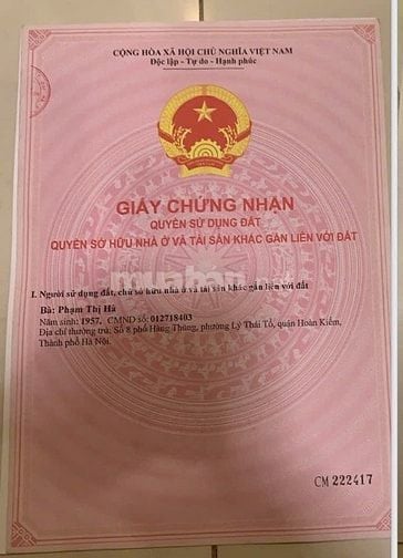 Bán nhà ngõ số 8 Hàng Thùng, 5m ra Hàng Thùng - 8 tỷ (có thương lượng)