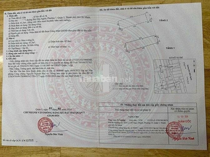 Bán nhà hẻm 2m(XM) Bùi Hữu Nghĩa, P.7, Q.5 giá 5.7 tỷ