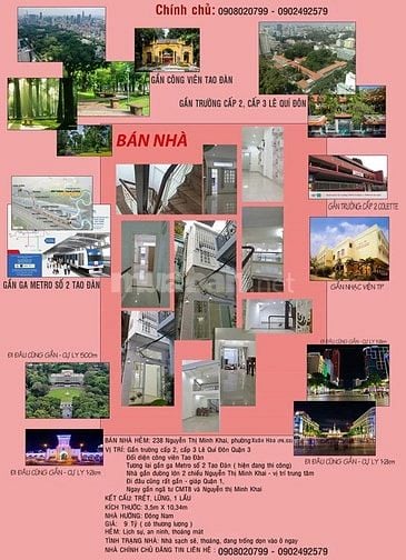 Bán nhà hẻm Nguyễn Thị Minh Khai, Phường Xuân Hòa, Quận 3, 3,6x11m