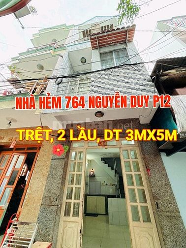 Cần bán gấp nhà 1trệt, 2 lầu, Hẻm 764 Nguyễn Duy, P12, Q8. N3m x D5m