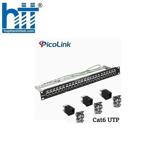 Thanh đấu nối Patch Panel 24 cổng Cat6 UTP 1U PicoLink