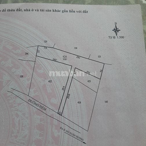 Đất 150m phường 9, huy hoạch khu dân cư,  hẻm 40 hồ Xuân Hương