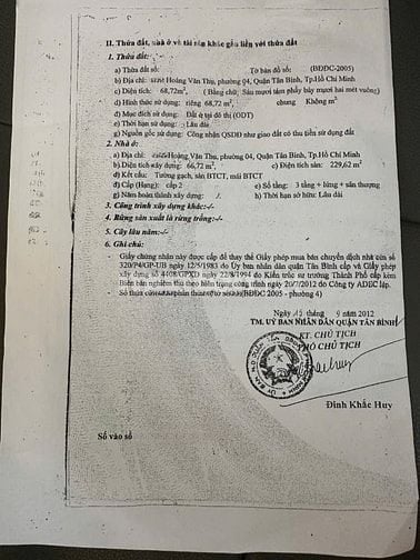 🌷 🌷 🌷 BÁN NHÀ MẶT TIỀN : 531 HOÀNG VĂN THỤ - P. 4 - Q. TÂN BÌNH
