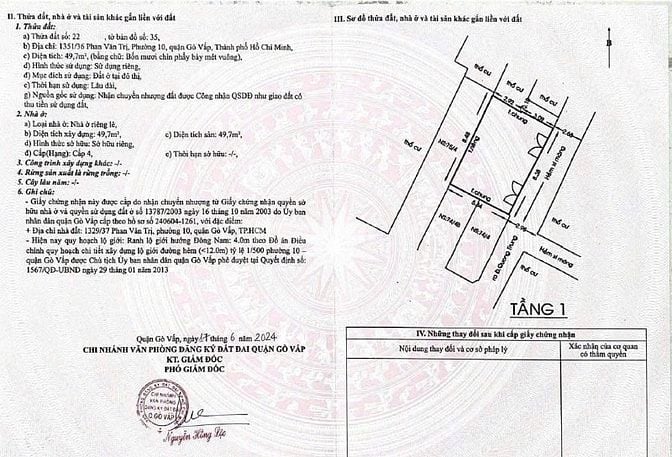 Bán nhà rộng rẻ đẹp (9x6) 1351/36 Phan Văn Trị p10 Gò Vấp Citypland 